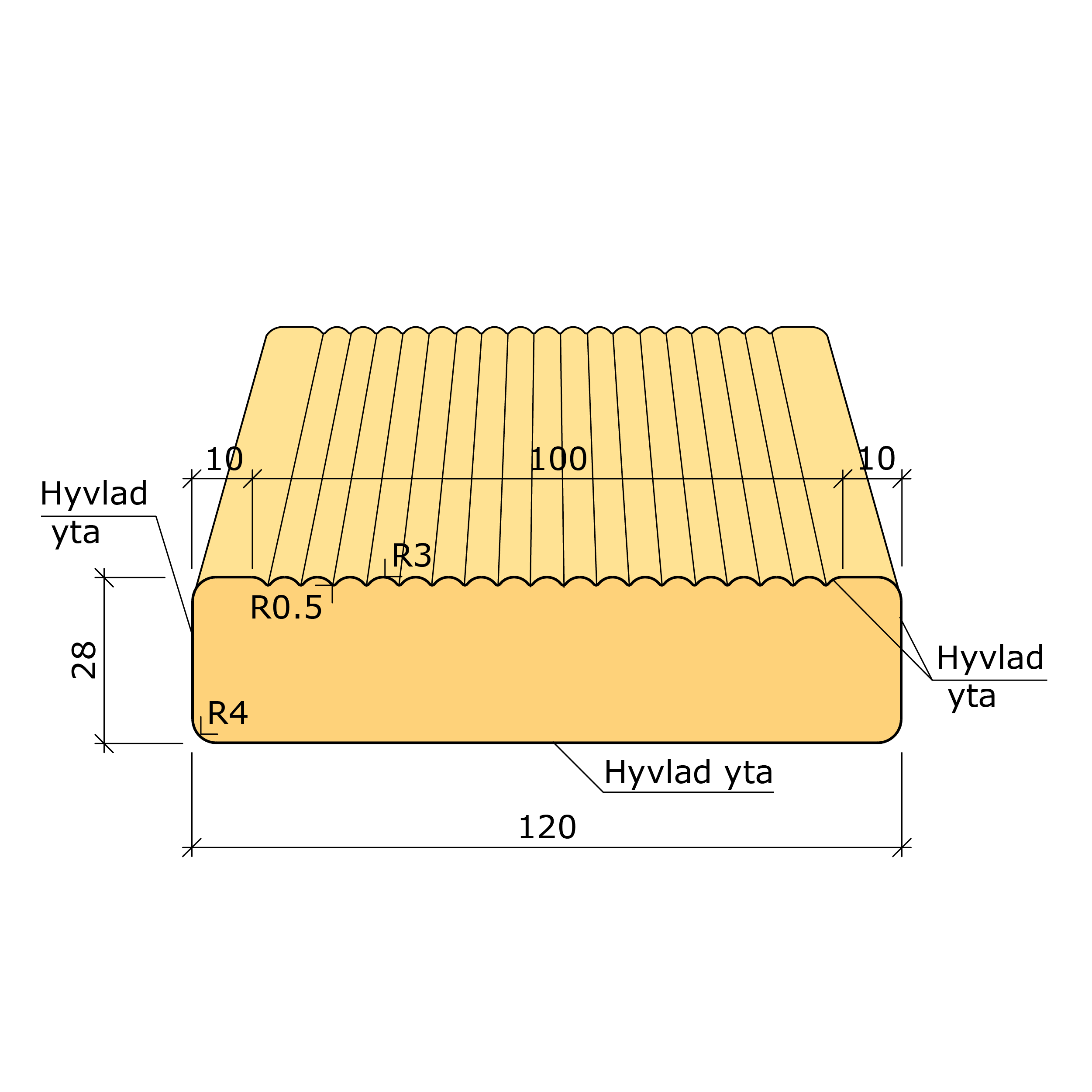 Bild saknas för Decking Vilma VI+ 28x120 Impregnerad NTR-AB Brun 4,8 m (Derome Timber AB)