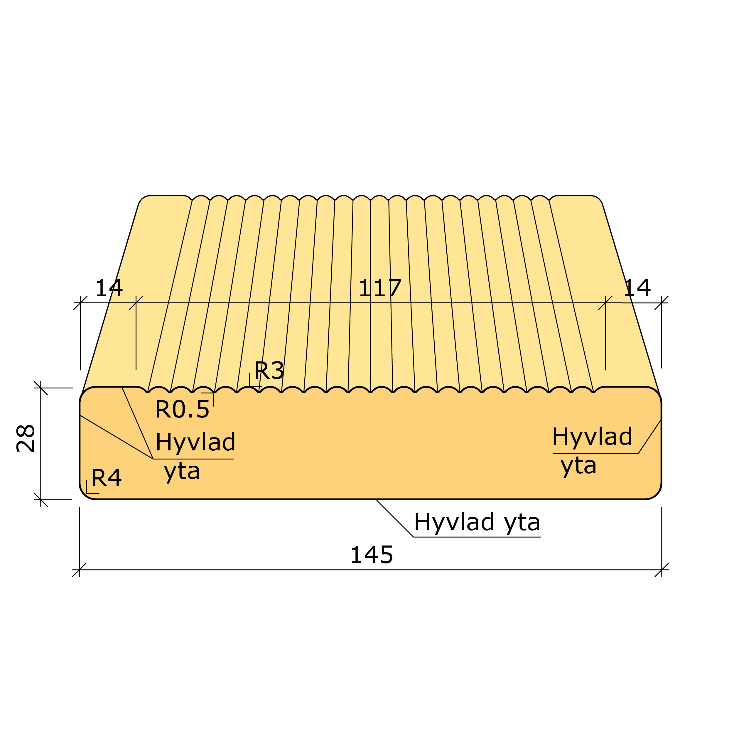 Bild saknas för Rillad trall grön imp NTR AB G4-2 28x145 (Vida Wood AB)