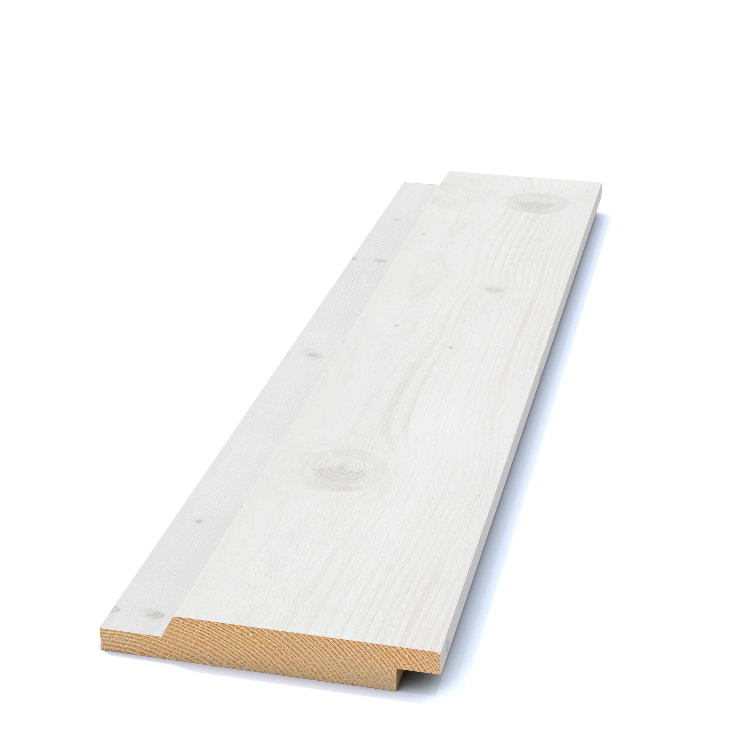 Bild saknas för Falsad spårpanel fasad kant G4-2 Gran CMP-G Vit 22x145 (SE00420)
