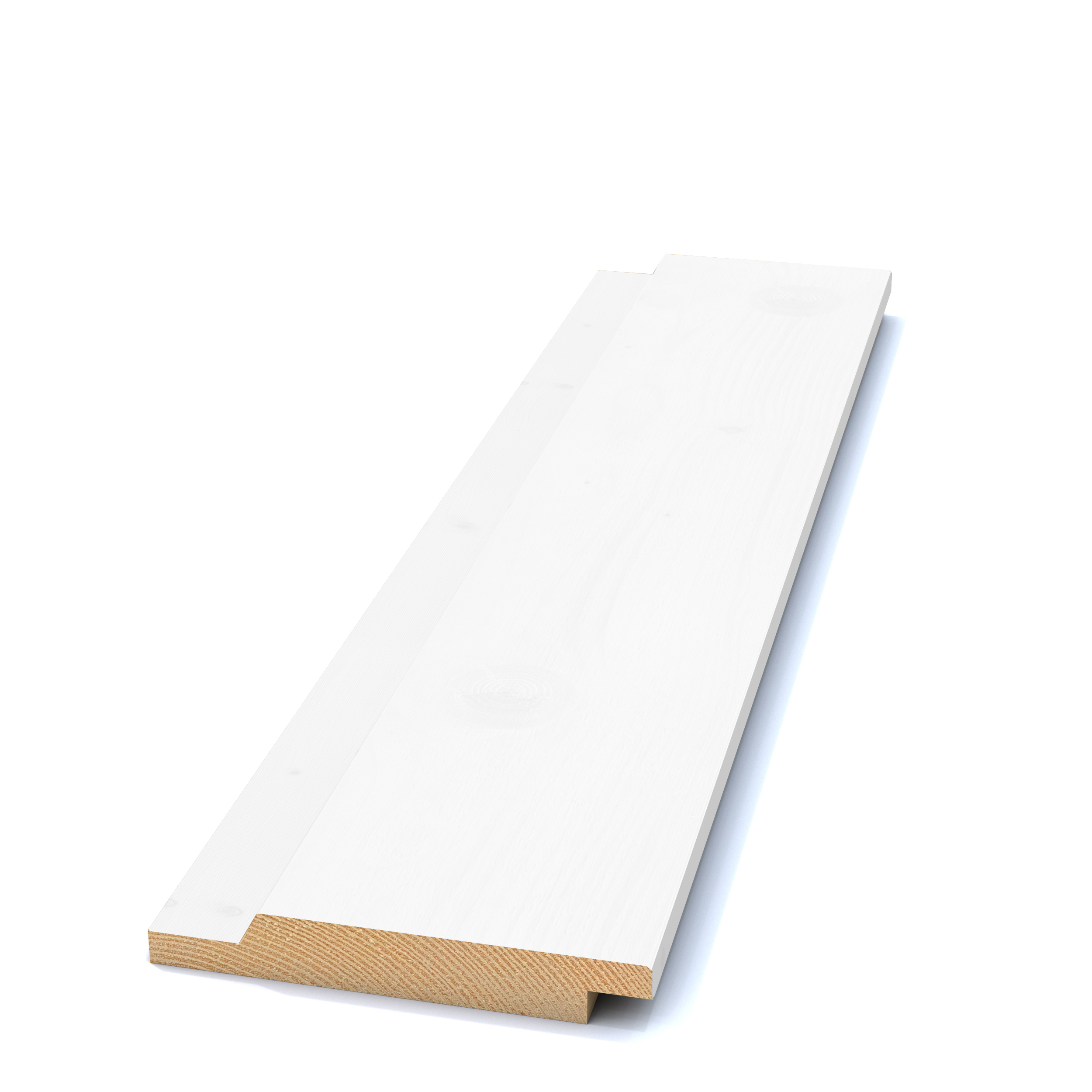 Bild saknas för Falsad spårpanel fasad kant G4-2 Gran CMP-G/M Vit 22x145 (SE00422)